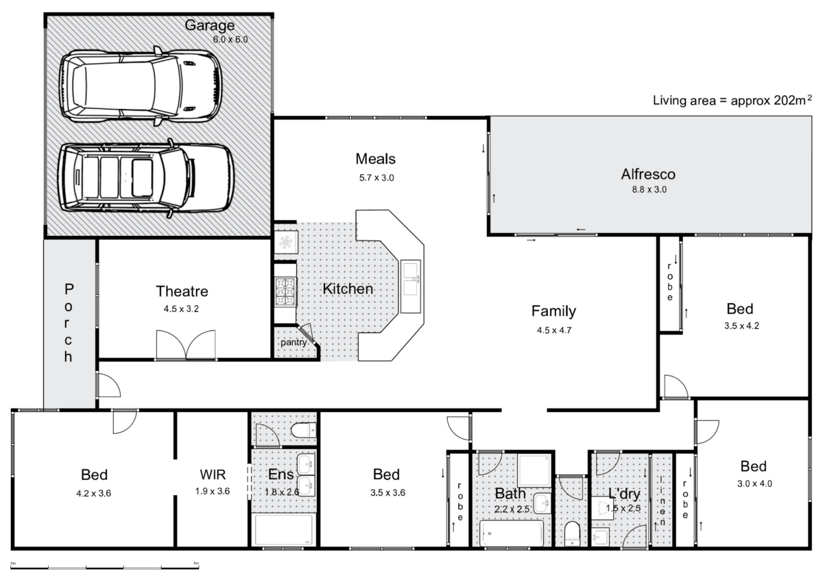 black and white floorplan example in carousel 04
